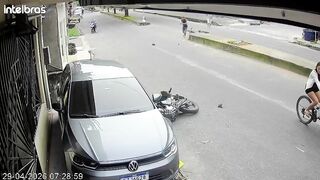 Construction worker causes serious motorcycle accident.