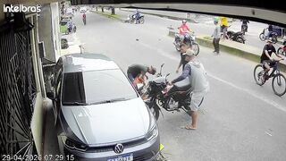 Construction worker causes serious motorcycle accident.