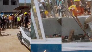 Thief beat with sticks and rocks