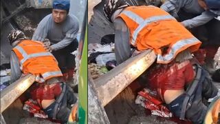 Sanitation Worker Dies After Being Cut in Half by Bus Hitting Garbage Truck