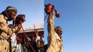 Sudanese Soldier Plays With Guts Of RSF Fighter (Extended)