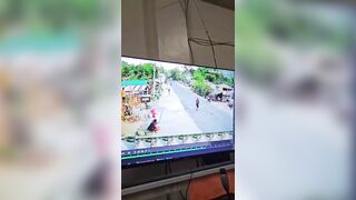Old Woman Crossing The Road Gets Struck And Killed By Speeding Motorcycle
