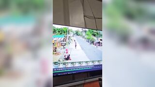 Old Woman Crossing The Road Gets Struck And Killed By Speeding Motorcycle