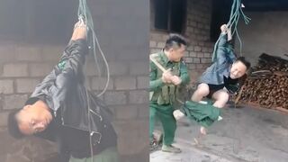 Man Hung by His Arms and Brutally Whipped for Stealing Gold in Myanmar