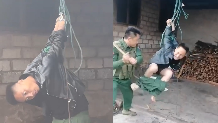 Man Hung by His Arms and Brutally Whipped for Stealing Gold in Myanmar