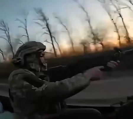 A UA soldier in the Donetsk region shot down a drone at the last minute