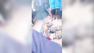 Two Phone Snatchers Burned Alive By Mob Of Locals