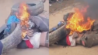 Two Phone Snatchers Burned Alive By Mob Of Locals