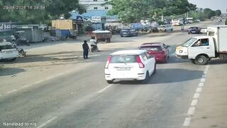 Bike Suddenly Cuts Across Road, Triggers Deadly Car Crash in Miryalaguda
