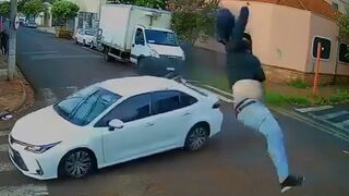 Insane Crash: Motorcyclist Launches into Air After High-Speed Impact, Bike Explodes