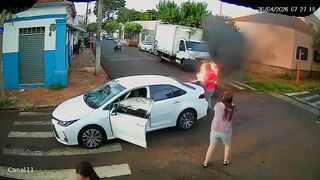 Insane Crash: Motorcyclist Launches into Air After High-Speed Impact, Bike Explodes