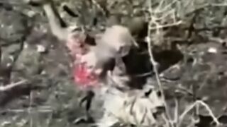 The severed legs of an African mercenary fighting for Russia
