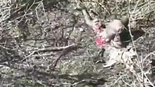 The severed legs of an African mercenary fighting for Russia