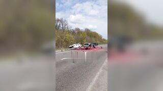 Streams of blood and human organs on the asphalt! (more videos)
