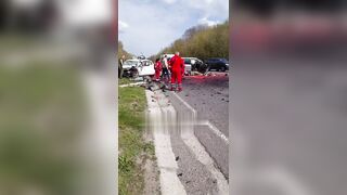 Streams of blood and human organs on the asphalt! (more videos)