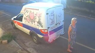 Elderly Woman Struck by Reversing Van in Shocking Incident