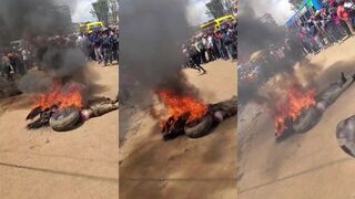 Thieves burned alive