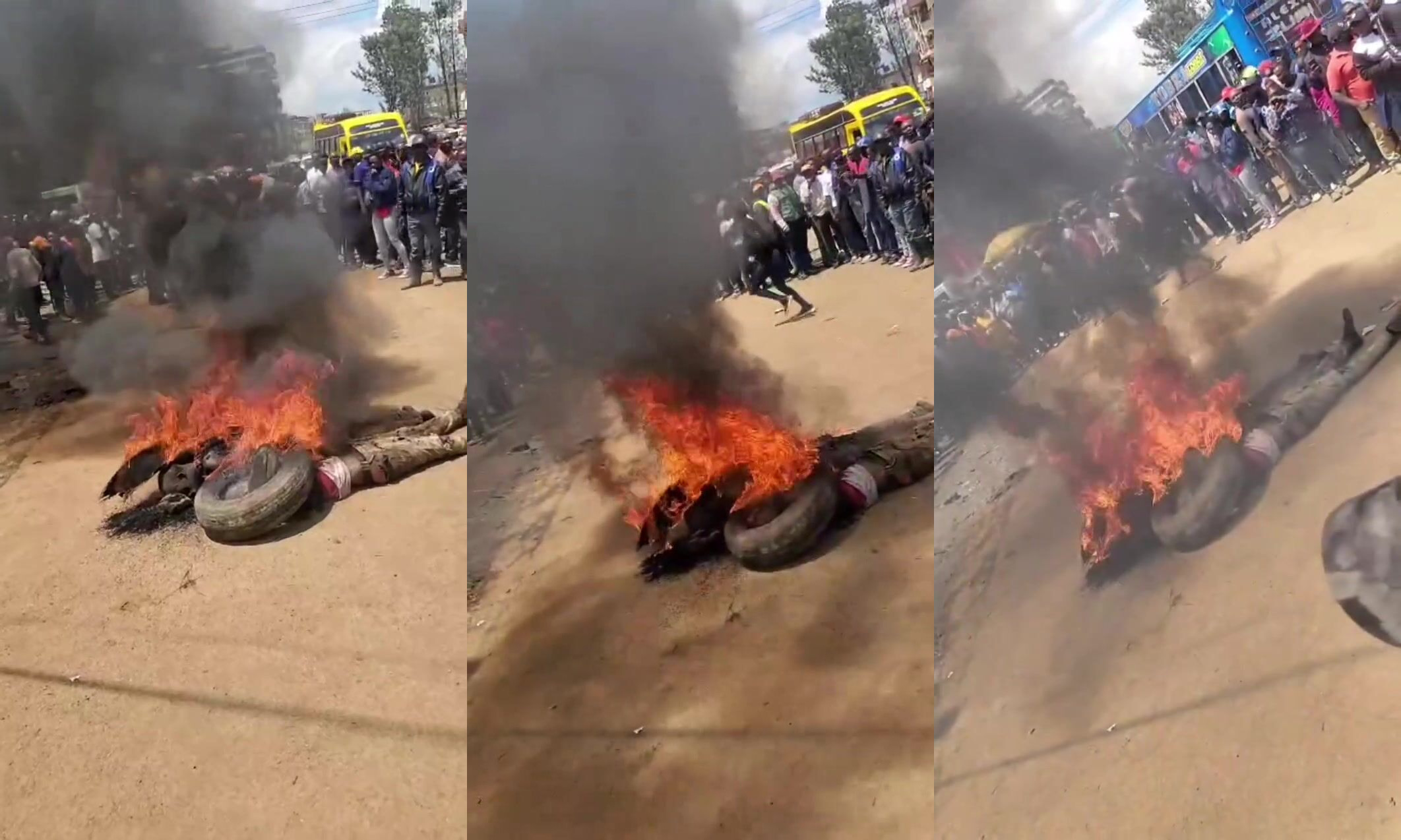 Thieves burned alive
