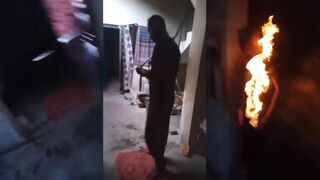 Man sets himself on fire
