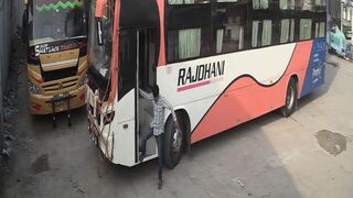 Idiot Jumps Off Moving Bus, Leg Pulverized Under Wheel in Gruesome Scene