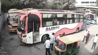 Idiot Jumps Off Moving Bus, Leg Pulverized Under Wheel in Gruesome Scene