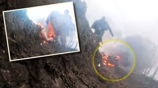 Boom: Engulfed Russian Quad Biker Wails and Screams