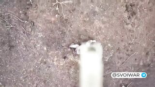 Cooperation Ukrainian Drone  with a russian soldier.