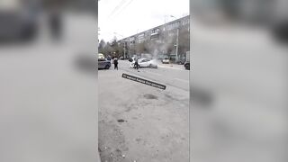 Motorcyclist Dies Instantly After Smashing Full Speed Into Car in Russia