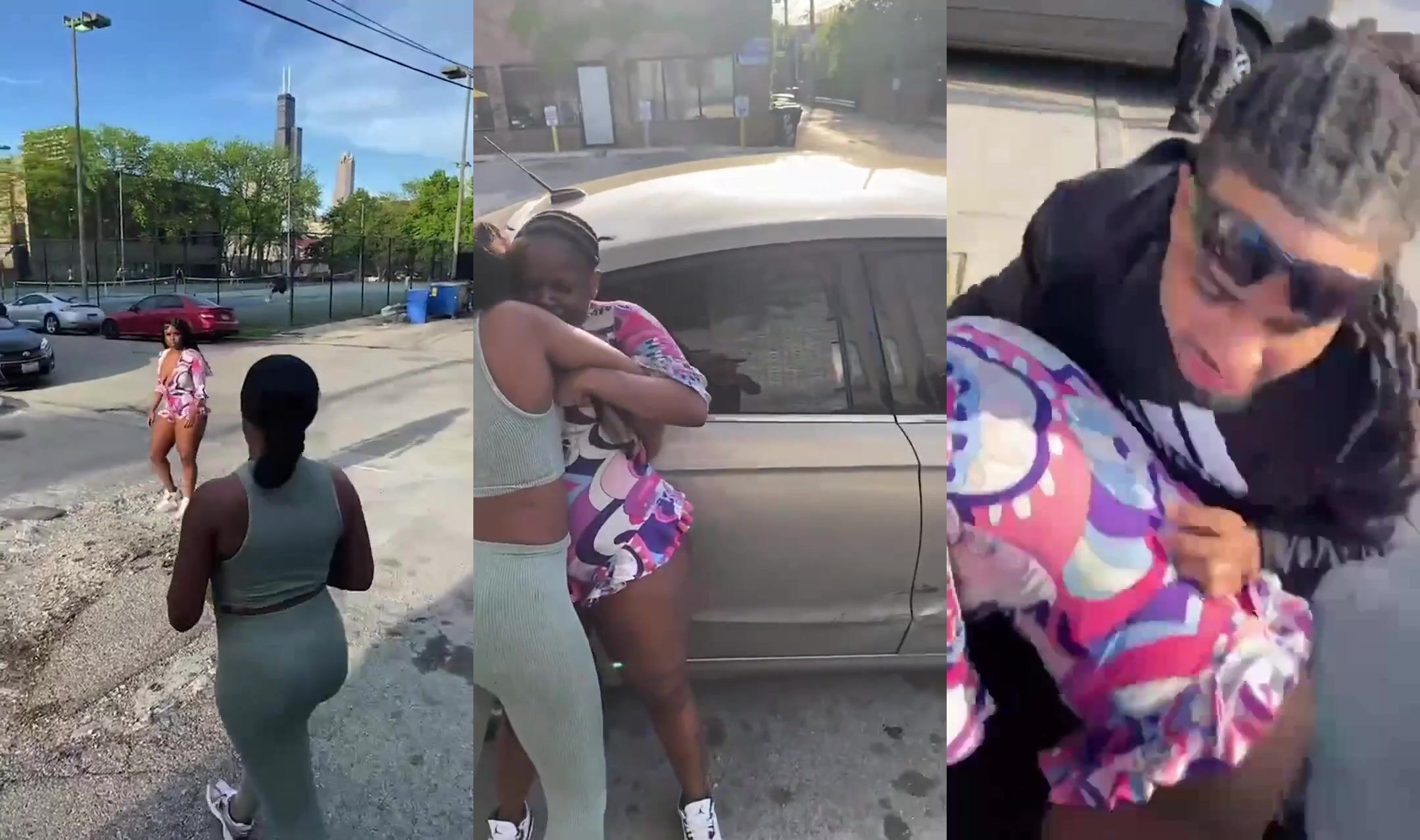 Thick bitch titties make appearance during fight