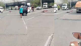 At least he was wearing his helmet