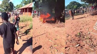 Thief beaten up and set on fire, twice