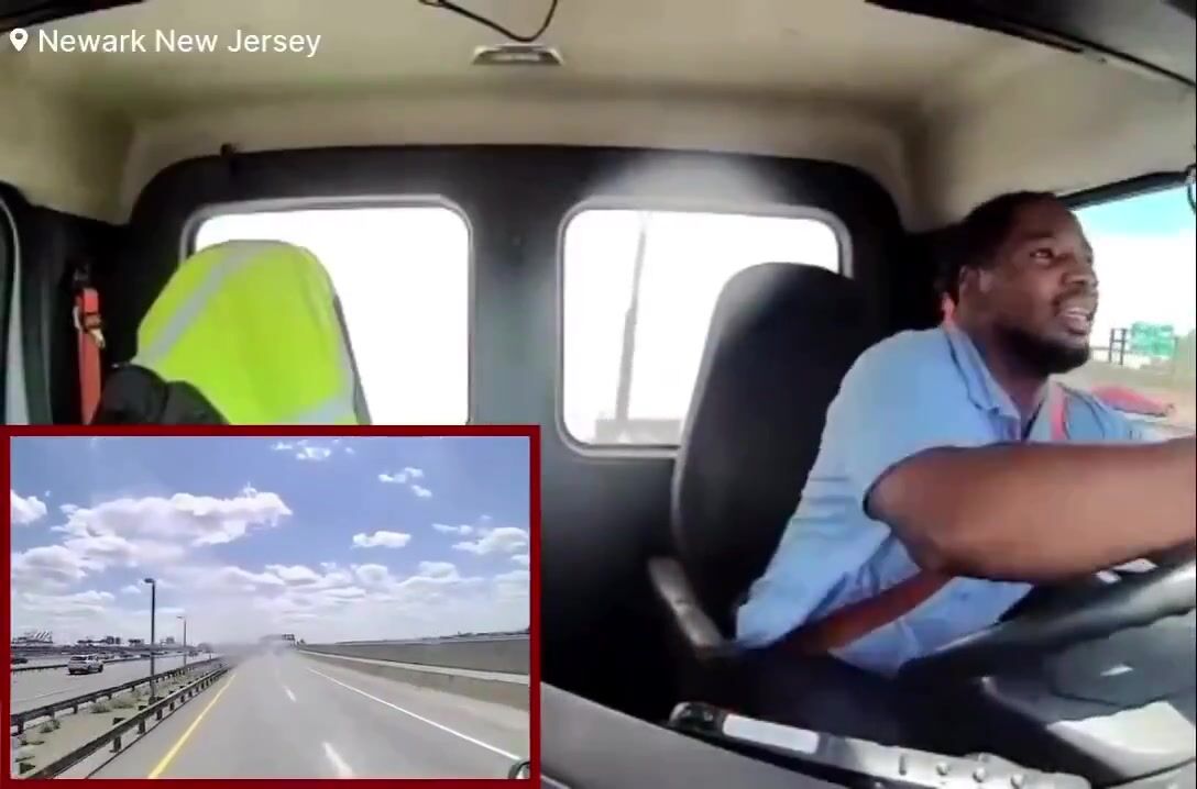Moment a United Airlines plane strikes bakery truck during final approach