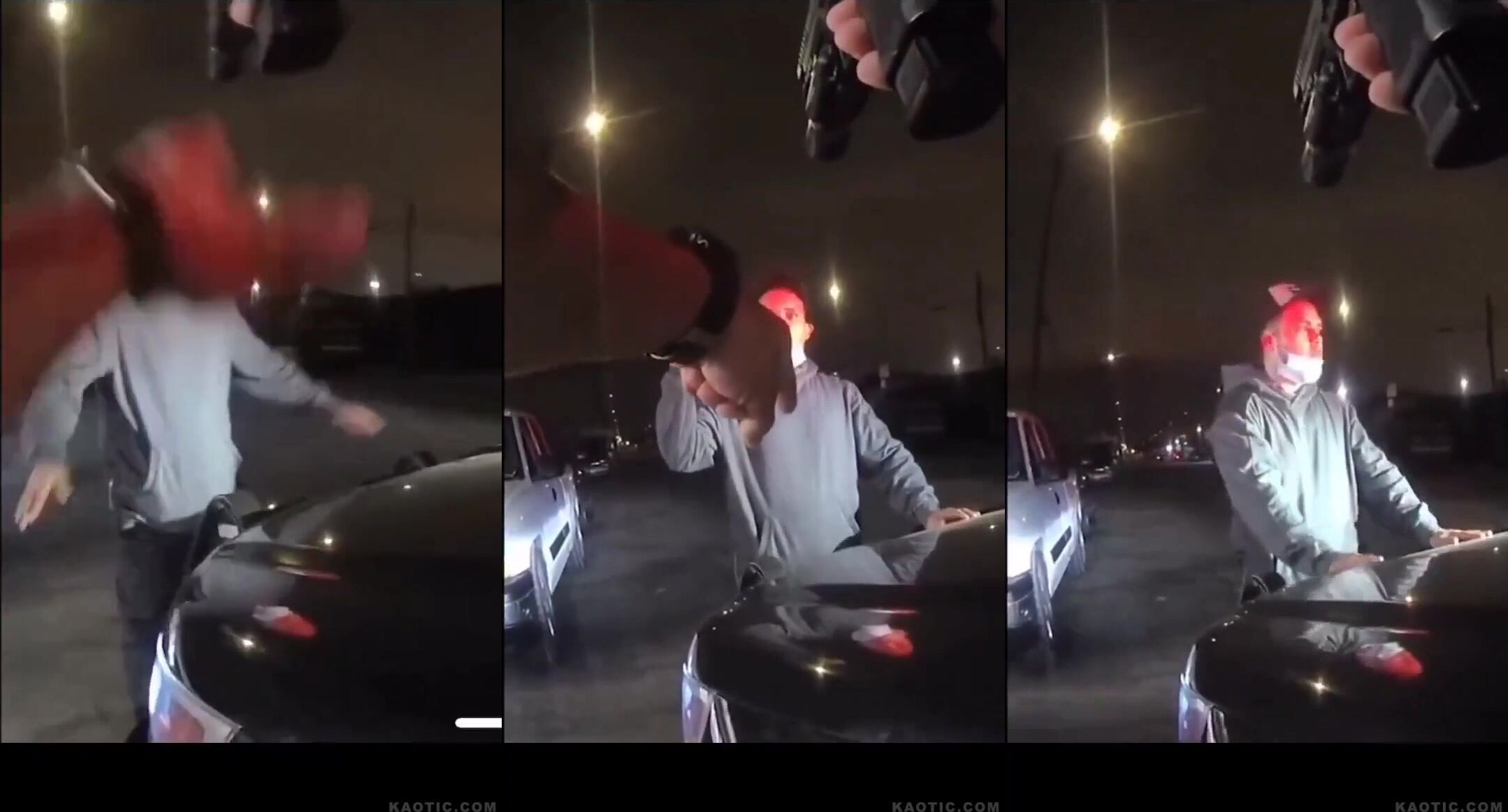 A cop shoots a suspect for not putting his hands on the hood
