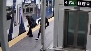 In Seattle, a psychopath tried to push a passerby under a train