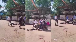 Man Gets Head Stomped And Run Over By Motorcycle During Dispute