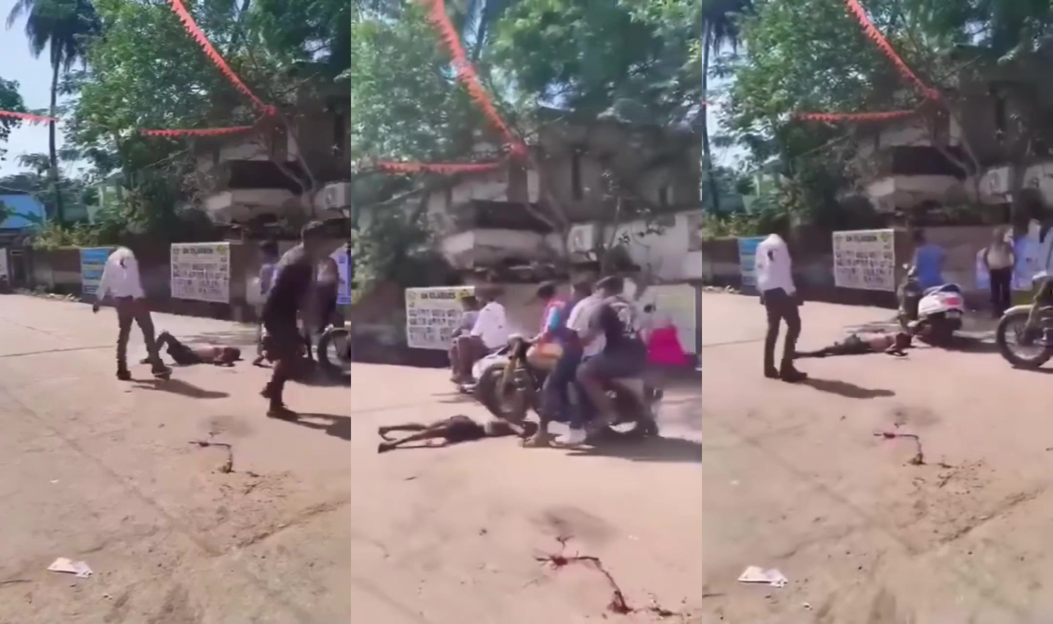 Man Gets Head Stomped And Run Over By Motorcycle During Dispute