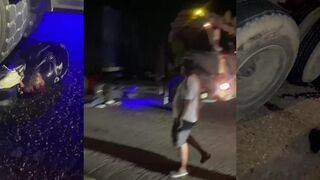 2 men crushed by big rig