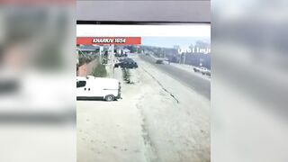 Missile hits Ukrainian homes.