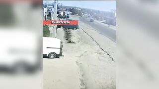 Missile hits Ukrainian homes.