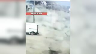 Missile hits Ukrainian homes.