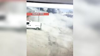 Missile hits Ukrainian homes.
