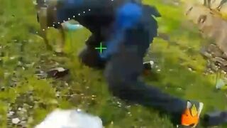 Eliminating an armed Ukr civilian.