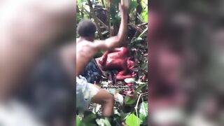 A Gruesome Video Shows Man Beheaded by Two Suspects with Cutlasses in Forested Area