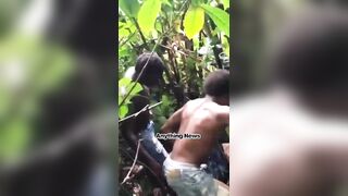A Gruesome Video Shows Man Beheaded by Two Suspects with Cutlasses in Forested Area