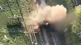 FPV drones attack a convoy of Russian assault all-terrain vehicles