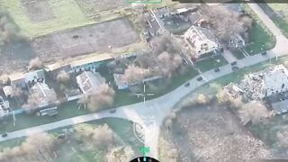FPV drones attack a convoy of Russian assault all-terrain vehicles