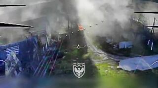 FPV drones attack a convoy of Russian assault all-terrain vehicles