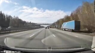 Two bikers in an accident