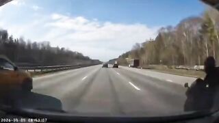 Two bikers in an accident