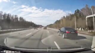 Two bikers in an accident